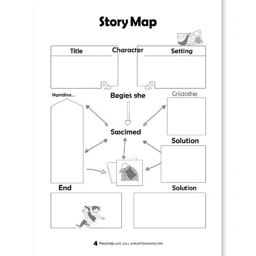 a4 story map sheet printed — single page activity sheet