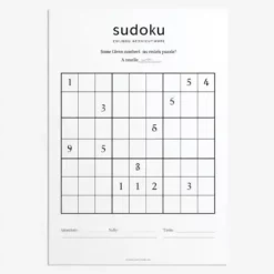 a4 sudoku puzzle sheet printed — single page activity sheet