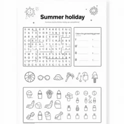 a4 summer holiday activity printed — single page activity sheet