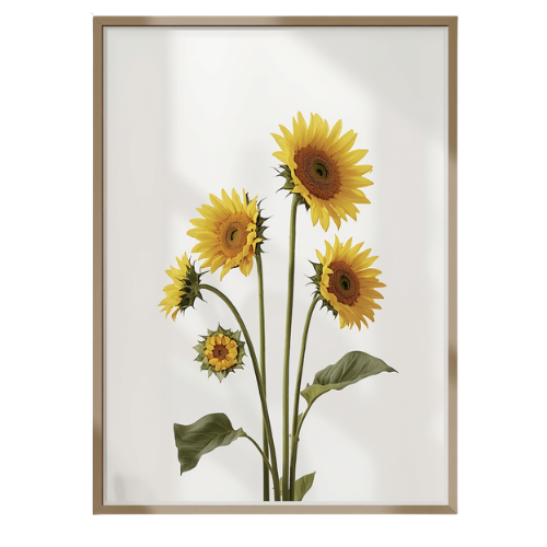 a4 sunflower wall art printed — sunflower wall art poster single sheet