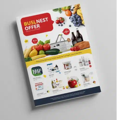 a4 supermarket offer leaflet printed — single sheet business flyer leaflet