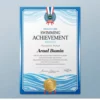a4 swimming achievement award printed — single sheet swimming print