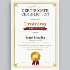 a4 training completion certificate printed — single sheet training print