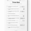 a4 trivia quiz sheet printed — single page activity sheet