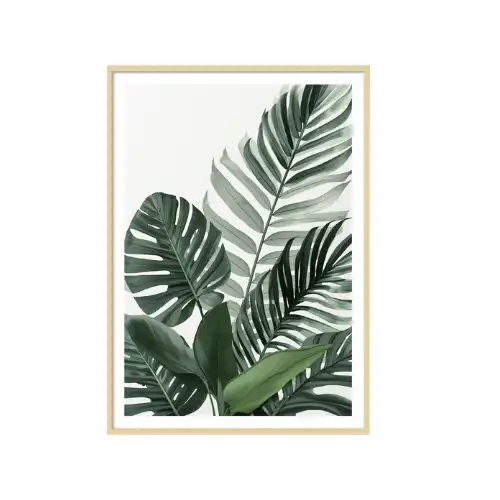 a4 tropical leaves print printed — tropical wall art poster single sheet