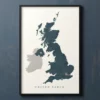 a4 uk map poster printed — uk wall art poster single sheet
