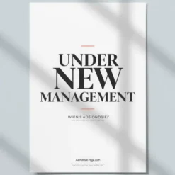 a4 under new management printed — single sheet under print