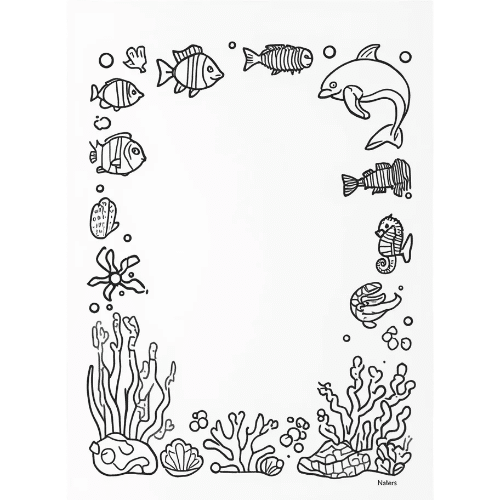 a4 under the sea colouring printed — single page activity sheet