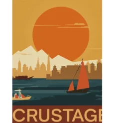 a4 vintage retro travel poster printed — vintage wall art poster single sheet