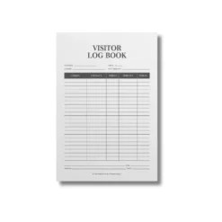 a4 visitor log book sheet printed — single sheet visitor print
