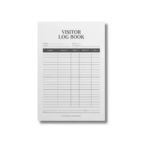 a4 visitor log book sheet printed — single sheet visitor print