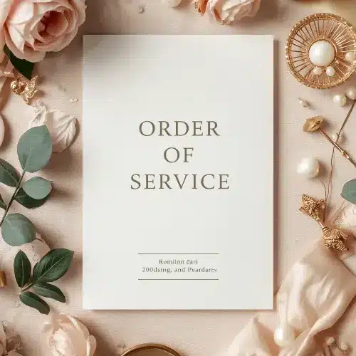 a4 wedding order of service printed — single sheet wedding print