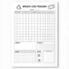 a4 weight loss tracker printed — single sheet weight page