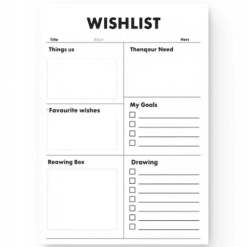 a4 wishlist sheet printed — single page activity sheet