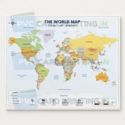 a4 world map wall art poster print — geography classroom poster printed