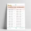 a4 year 2 subtraction worksheet printed — single sheet year practice (1)