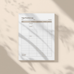 a4 yoga practice log sheet printed — single sheet yoga page (1)