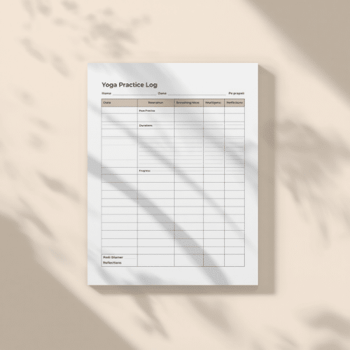 a4 yoga practice log sheet printed — single sheet yoga page (1)