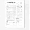 a4 yoga practice log sheet printed — single sheet yoga page