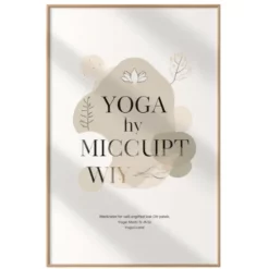 a4 yoga studio wall art printed — yoga wall art poster single sheet