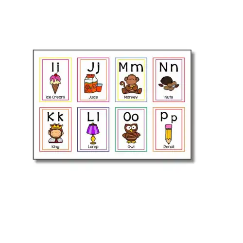 alphabet flash cards pvc set 26