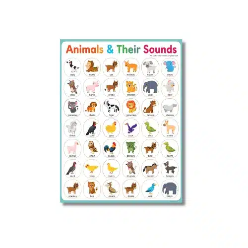animals and their sounds a4 ntr chart