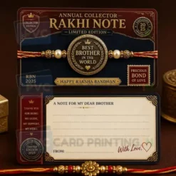 annual collector rakhi note pvc card