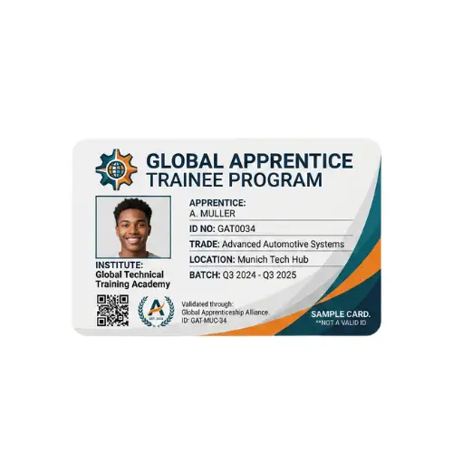apprentice trainee pvc card