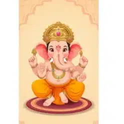 bal ganesh cartoon a4 ntr print — kids puja