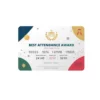 best attendance pvc award card