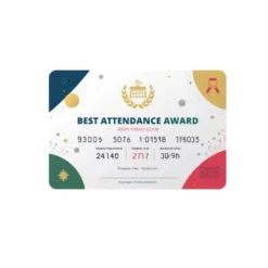 best attendance pvc award card