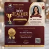 best teacher award pvc card