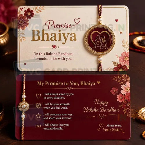 bhaiya promise message card pvc