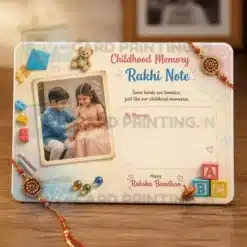 childhood memory rakhi note pvc card