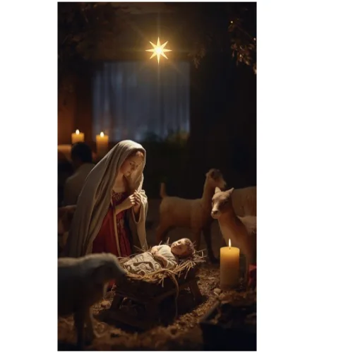 christmas nativity scene a4 ntr print