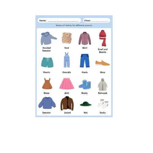 clothes and seasons a4 ntr chart