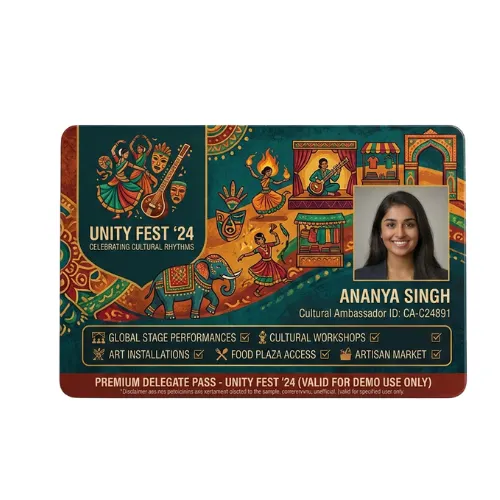 cultural fest pvc pass card