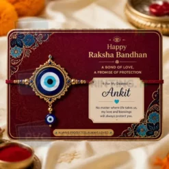 evil eye personalised pvc card rakhi