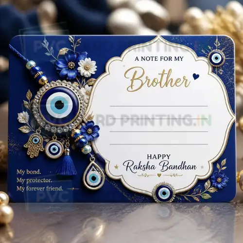 evil eye rakhi note pvc card