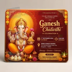 ganesh chaturthi invitation pvc card