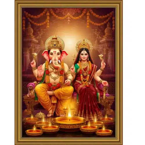 ganesh laxmi together a4 ntr print — diwali