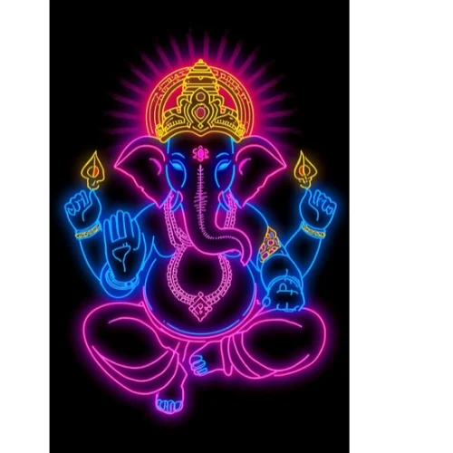 ganesh night glow neon a4 ntr print