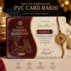 gold foil personalised pvc card rakhi