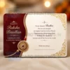 gold foil rakhi message card pvc