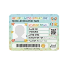 helpfulness award pvc card kg1