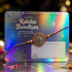 holographic rakhi note gift card
