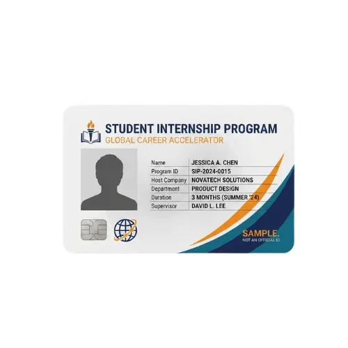 internship student pvc id card