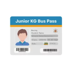 junior kg bus pass pvc card