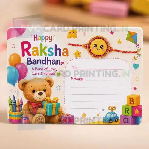 kids cartoon rakhi note pvc card