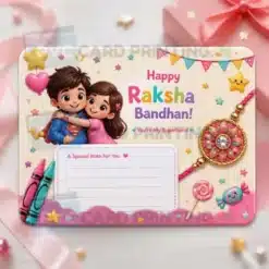 kids rakhi note gift card